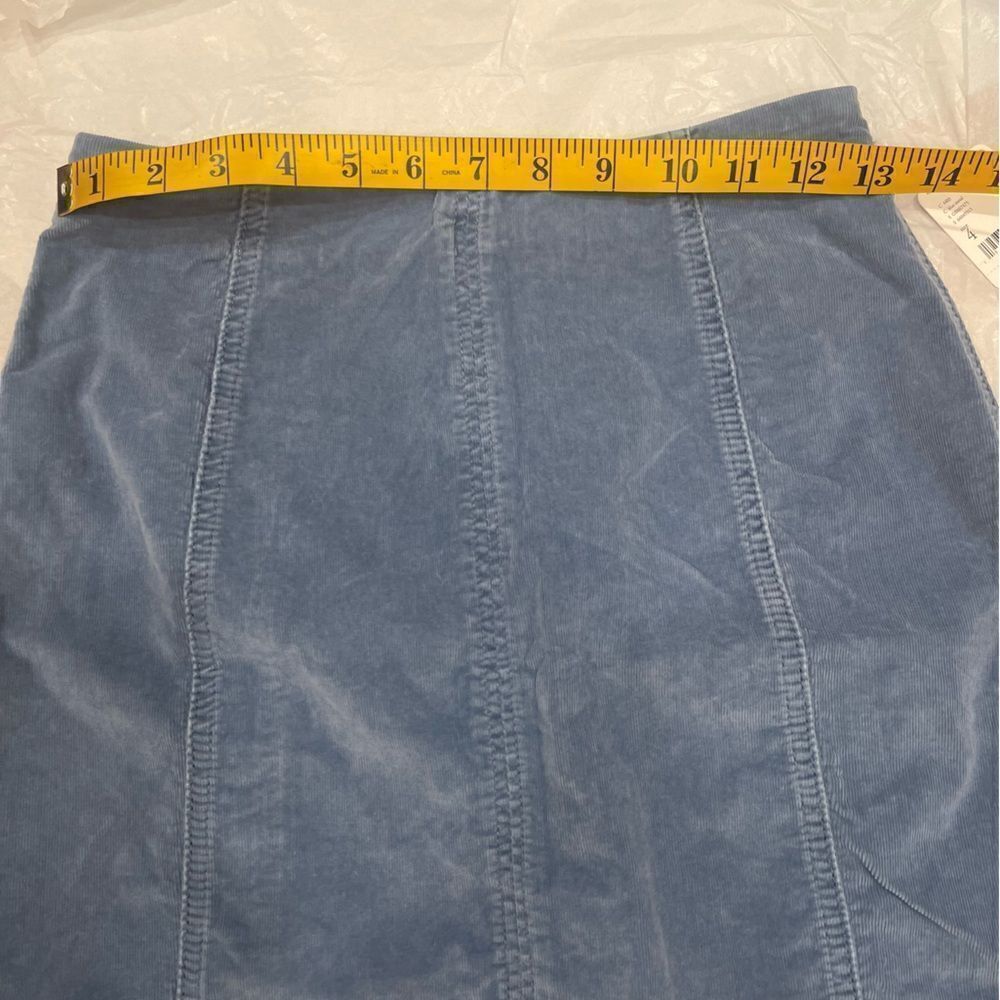 Free People Modern Femme Cord Mini Skirt In Metal Blue .Size 4 - Picture 12 of 13